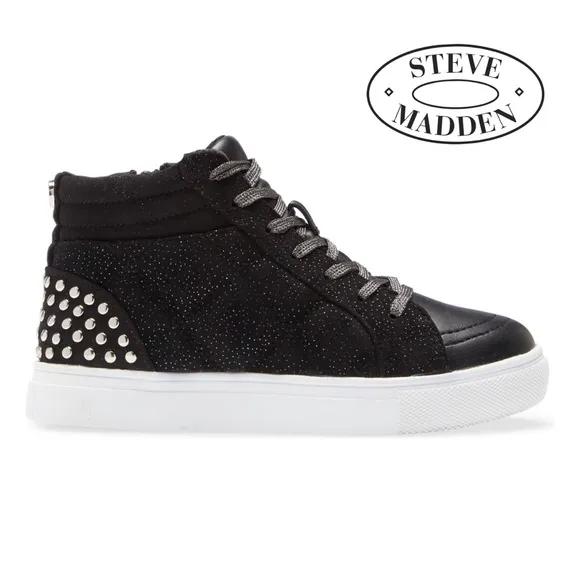 Girls' J-Quilted Studded Sneakers Black (youth)