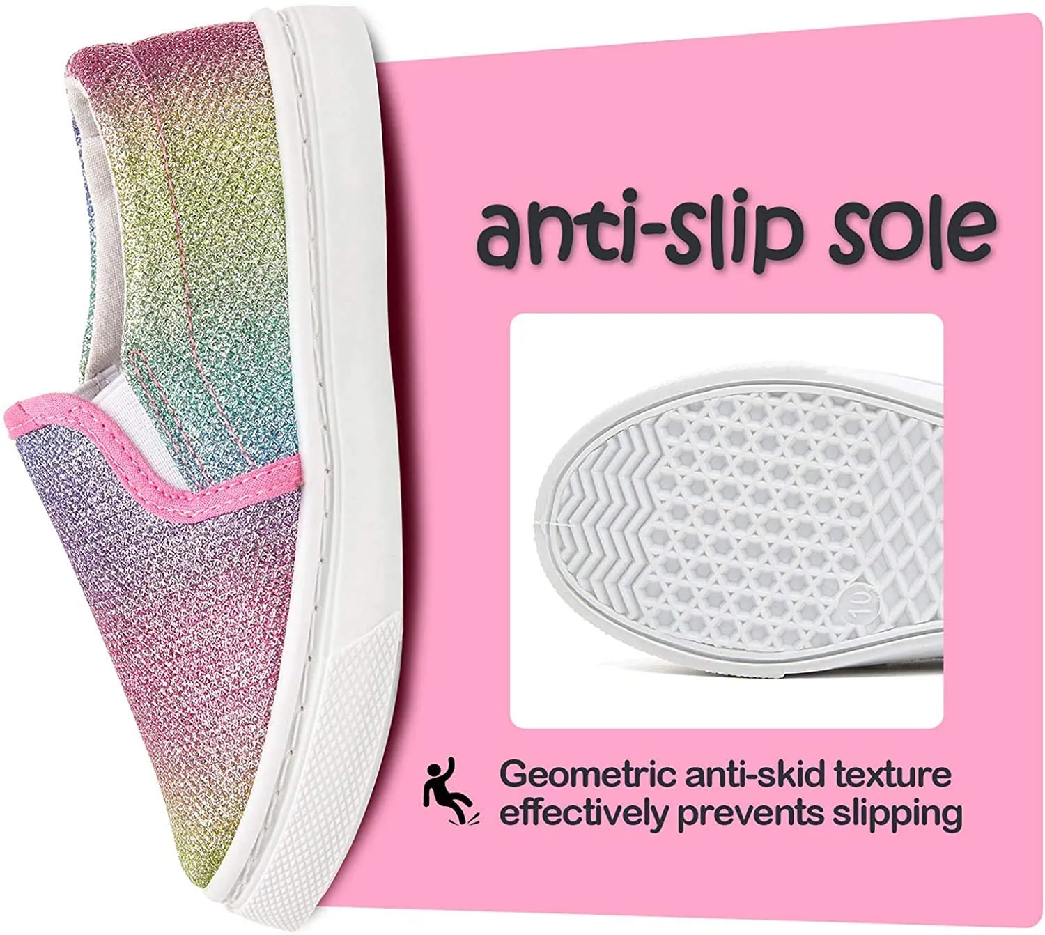 Gradient Purple Glitter Slip-On Espadrilles
