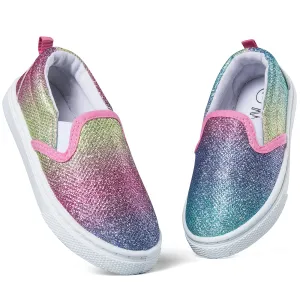 Gradient Purple Glitter Slip-On Espadrilles