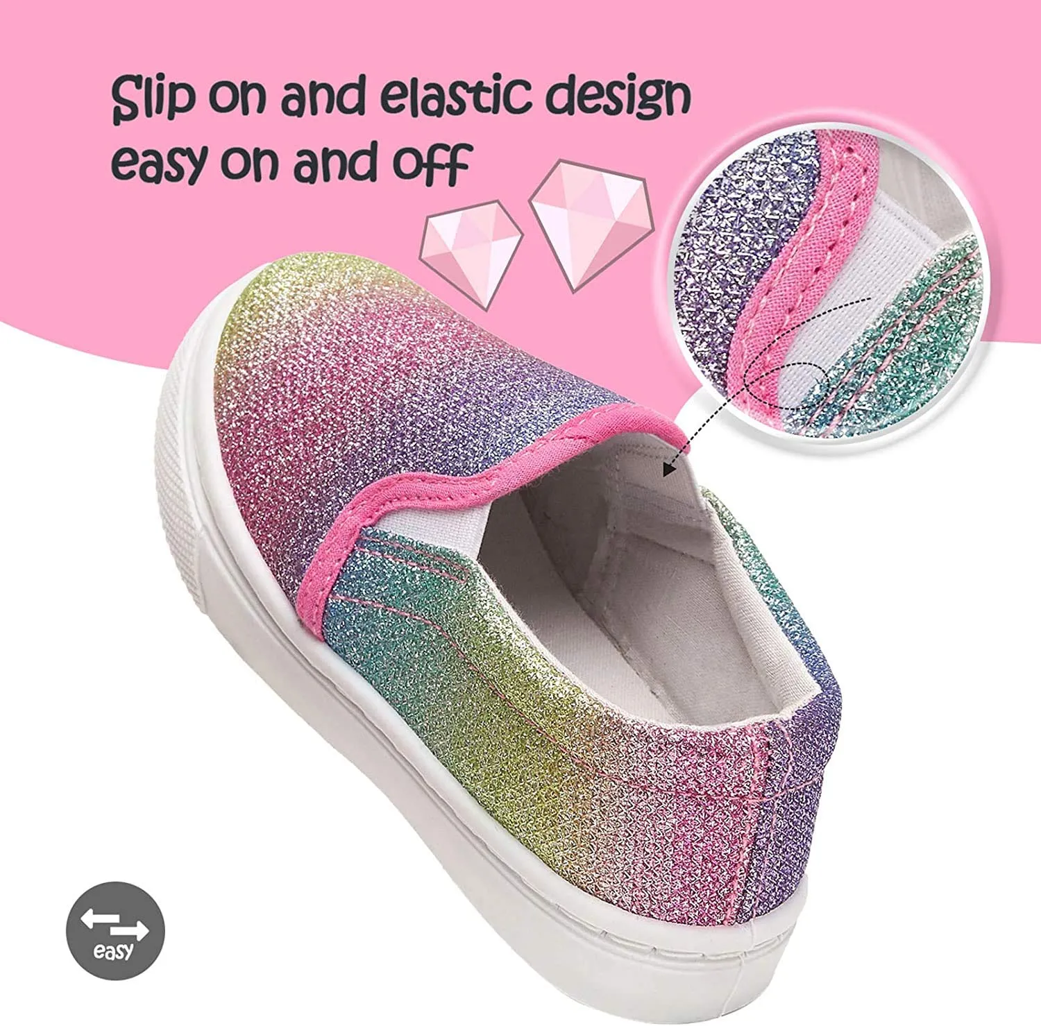 Gradient Purple Glitter Slip-On Espadrilles
