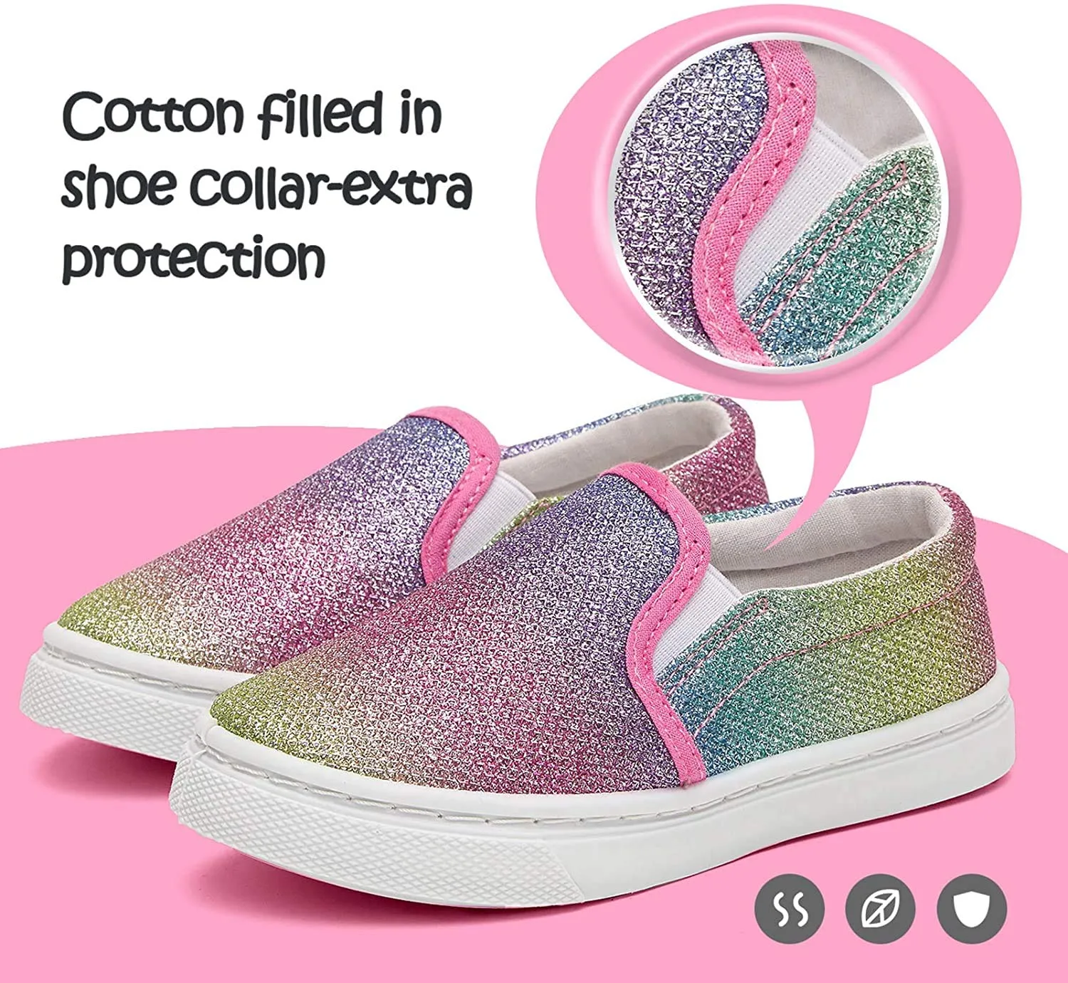 Gradient Purple Glitter Slip-On Espadrilles