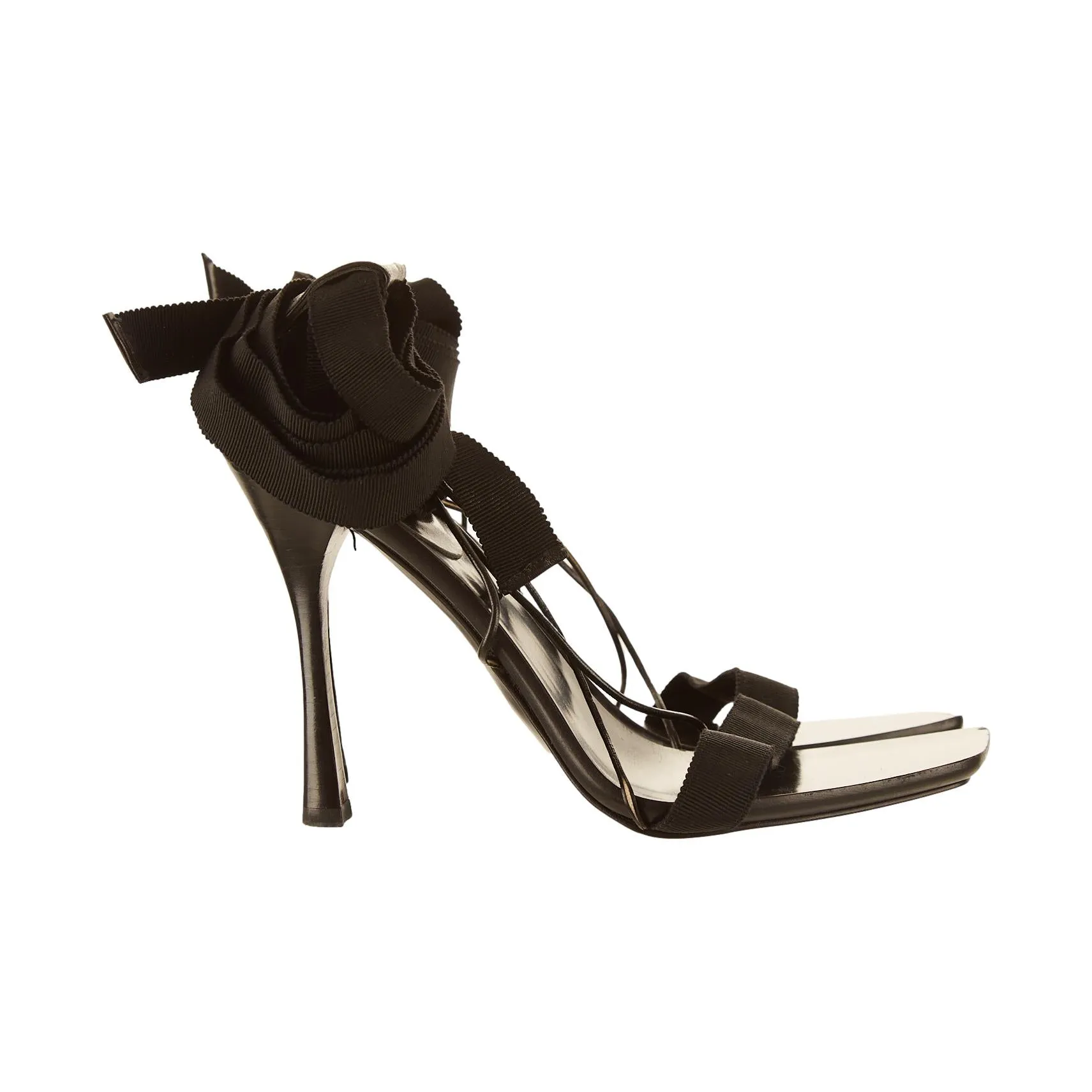 Gucci Black Tie Up Heels