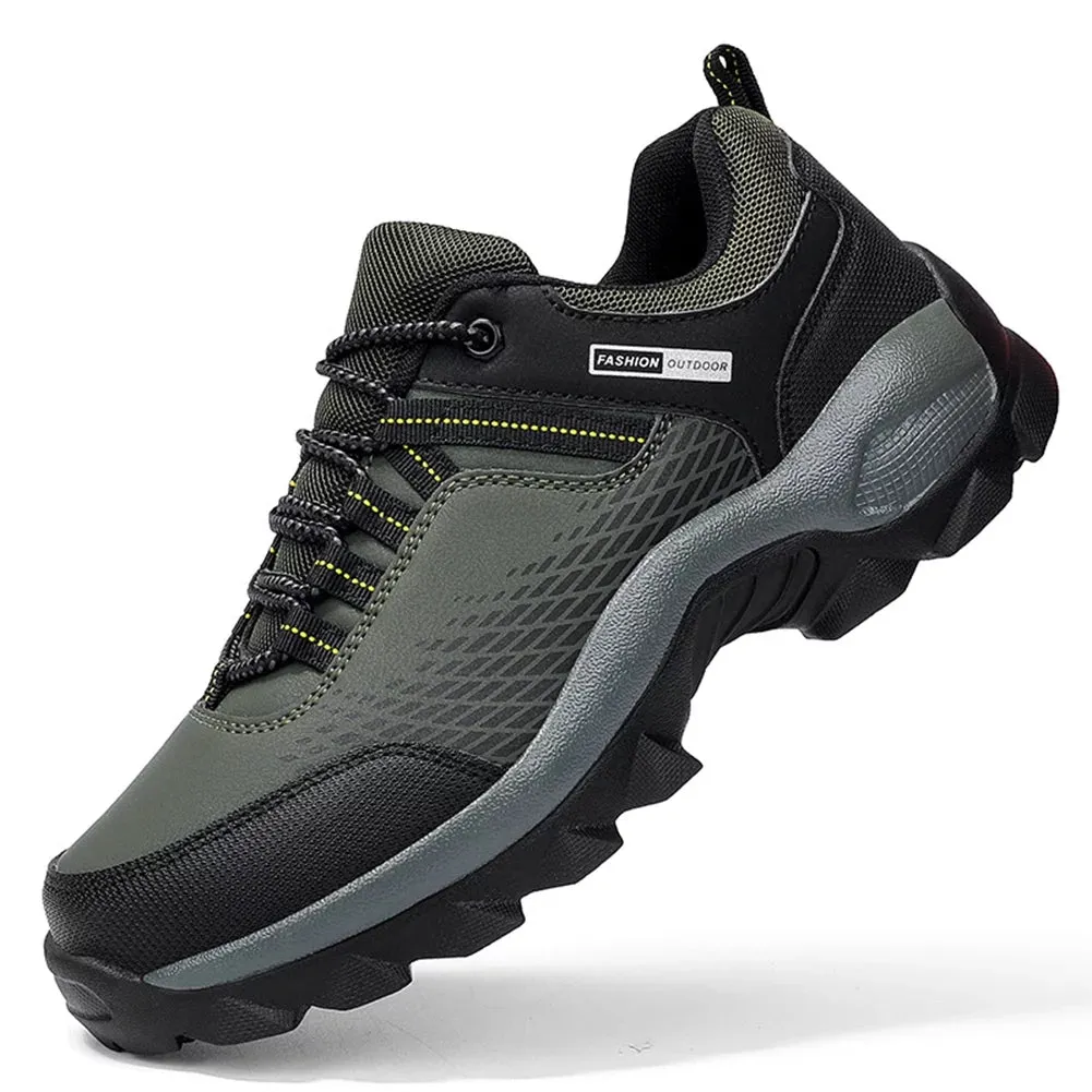 HARENC Mens Waterproof Hiking Shoes Anti-Slip Casual Shoes, Black 11.5