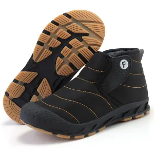 HARENC Snow Boots for Men Winter Warm Waterproof Outdoor Hiking Shoes