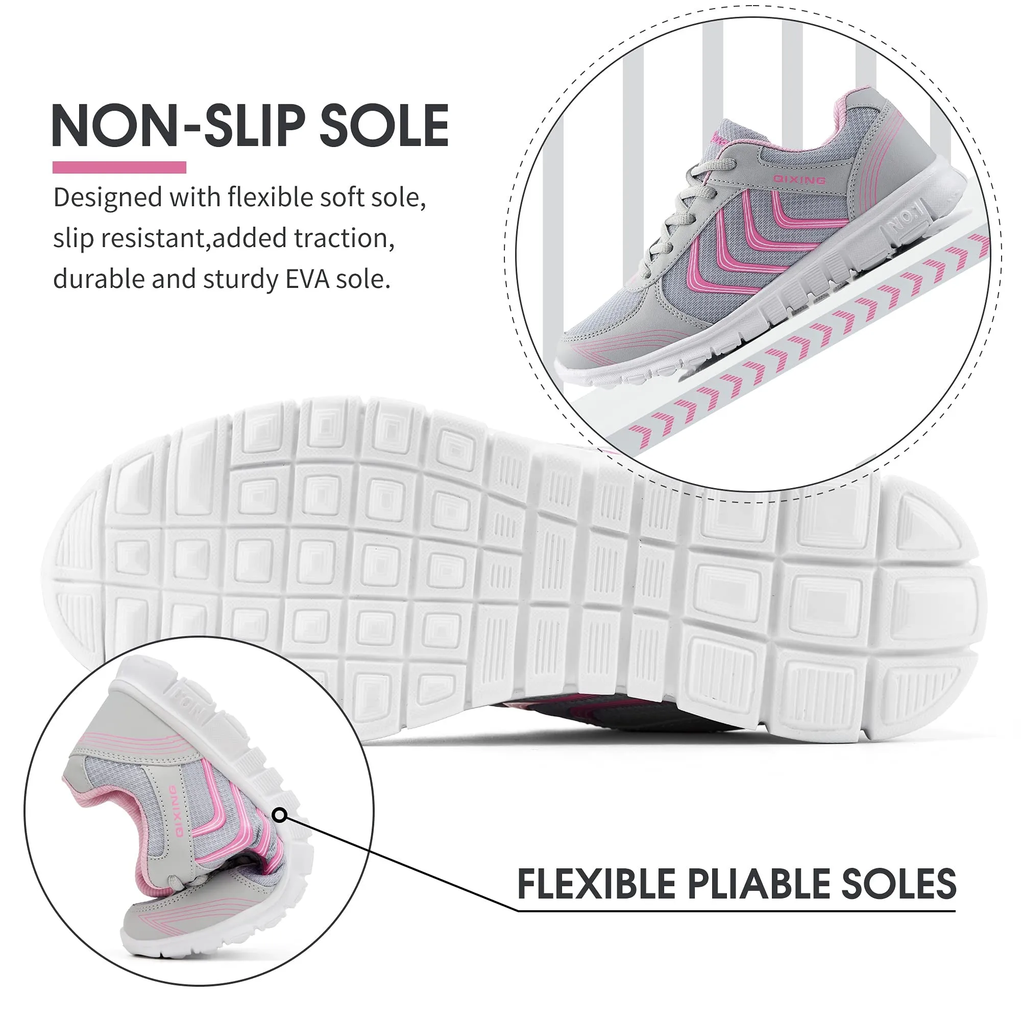 Harence Women Sneakers Breathable Mesh lightweight Lace-up Woman Running Athletic Shoes