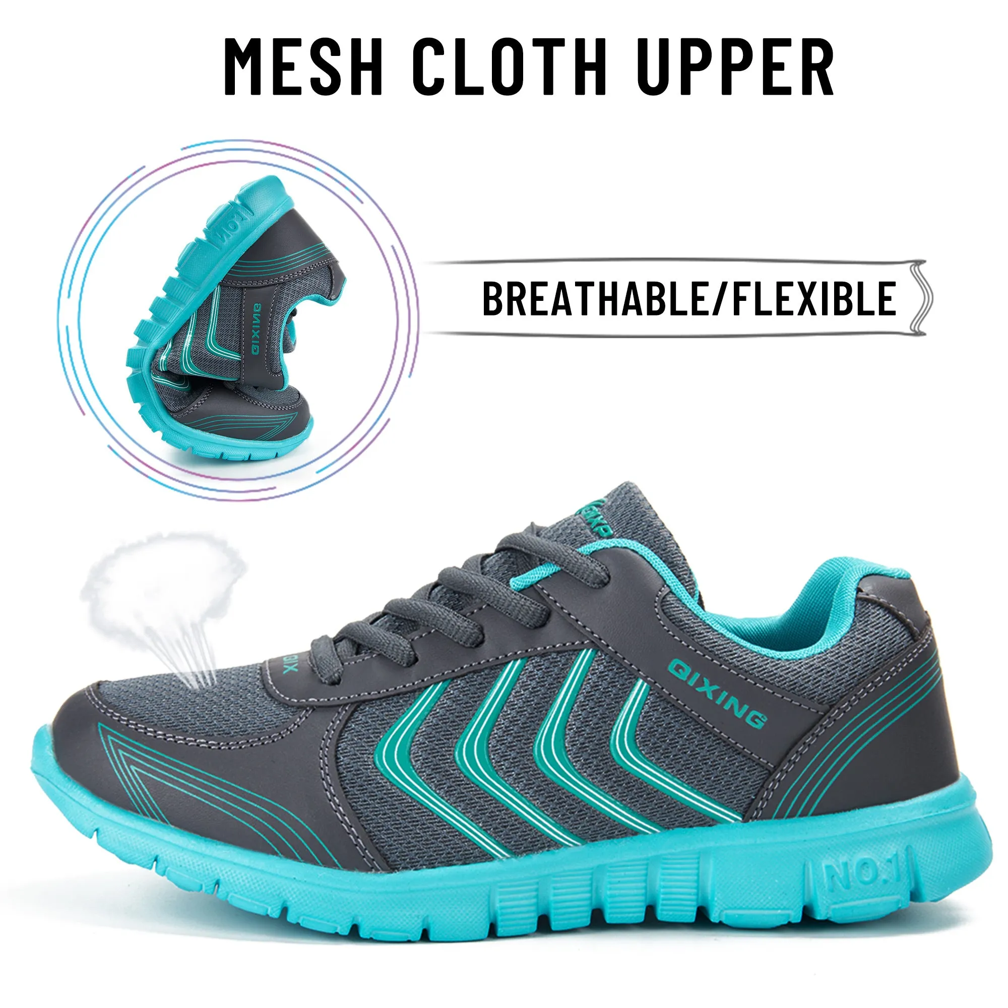 Harence Women Sneakers Breathable Mesh lightweight Lace-up Woman Running Athletic Shoes