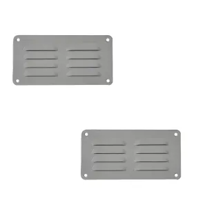 Haron 2257S Aluminium Vents –  Anodised Silver 225 x 75mm Pack of 2