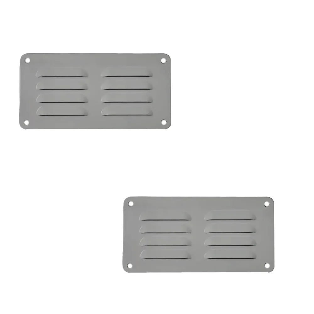 Haron 2257S Aluminium Vents –  Anodised Silver 225 x 75mm Pack of 2