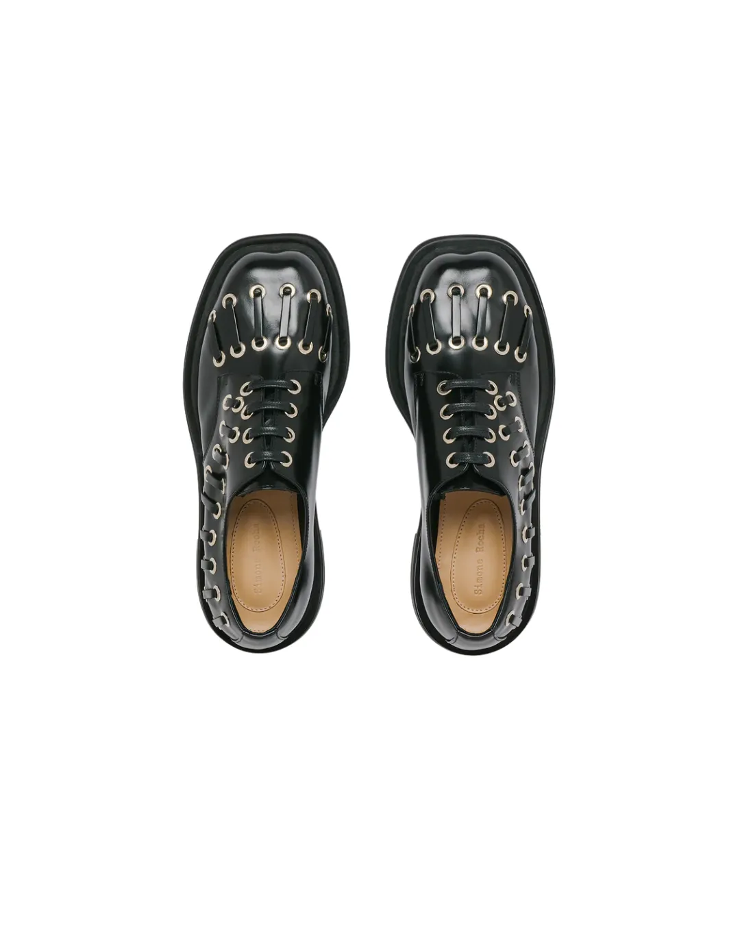 Heart Toe Platform Lace Up Grommet Brogue