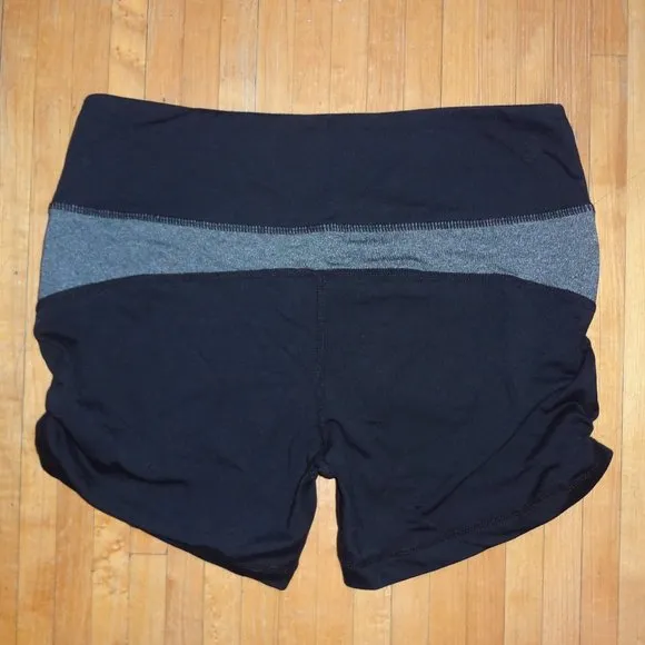 INK ADDICT black &amp; GREY Active booty shorts roller derby S RARE tattoo model