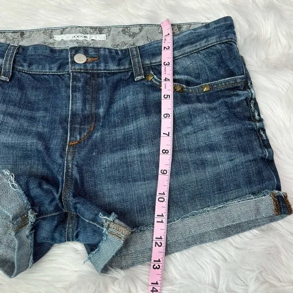 Joe’s Jeans Denim “Ex-Lover Skinny” Shorts Cuffed Size 30 Mid Rise Studded EUC