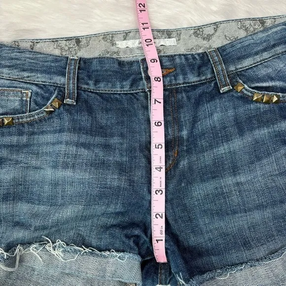 Joe’s Jeans Denim “Ex-Lover Skinny” Shorts Cuffed Size 30 Mid Rise Studded EUC