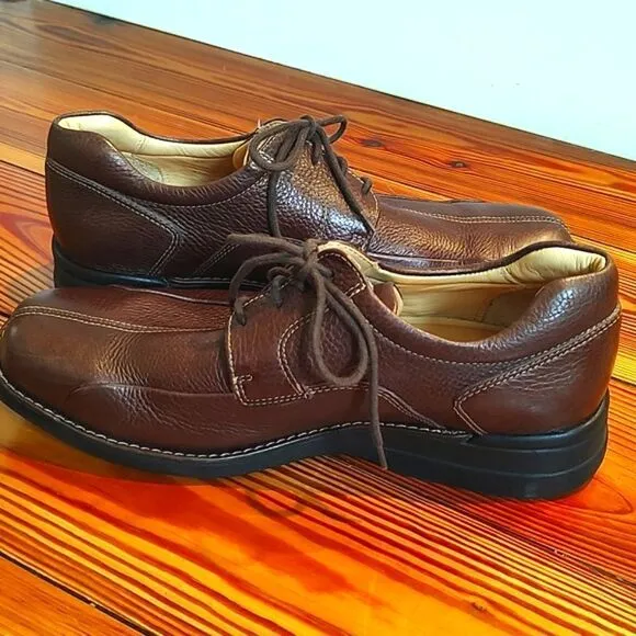 Johnston &amp; Murphy Shuler Bicycle Dark Brown Tumbled Calf Men's Leather Shoes