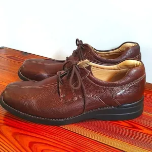 Johnston &amp; Murphy Shuler Bicycle Dark Brown Tumbled Calf Men's Leather Shoes
