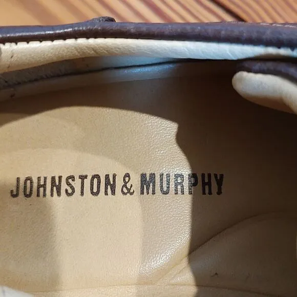 Johnston &amp; Murphy Shuler Bicycle Dark Brown Tumbled Calf Men's Leather Shoes