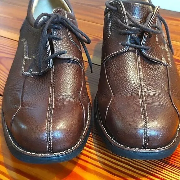 Johnston &amp; Murphy Shuler Bicycle Dark Brown Tumbled Calf Men's Leather Shoes