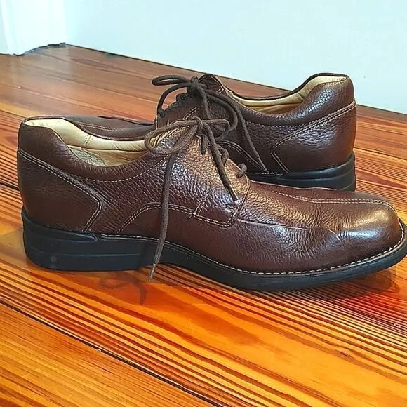 Johnston &amp; Murphy Shuler Bicycle Dark Brown Tumbled Calf Men's Leather Shoes