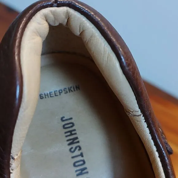 Johnston &amp; Murphy Shuler Bicycle Dark Brown Tumbled Calf Men's Leather Shoes