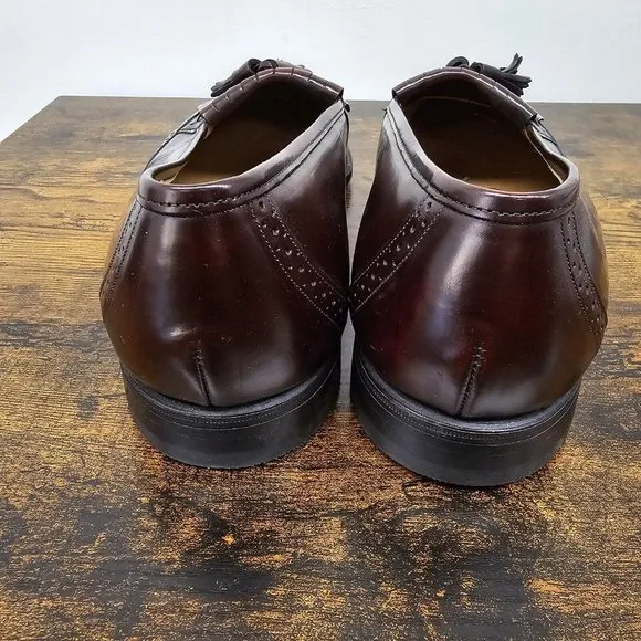 Johnston Murphy Optima Shoes Brogue Wingtips Kiltie Tassel Slip On Burgundy 15D