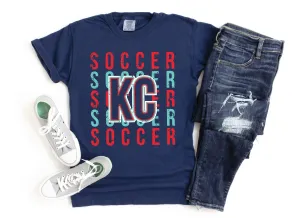 Kansas City Soccer Repeat Navy Tee
