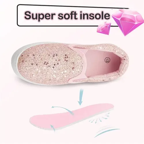 Kids Boys Girls Sneakers Glitter Pink - KKOMFORME
