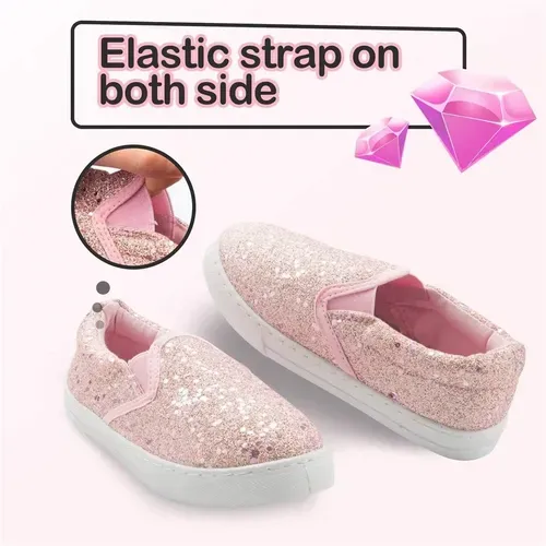 Kids Boys Girls Sneakers Glitter Pink - KKOMFORME