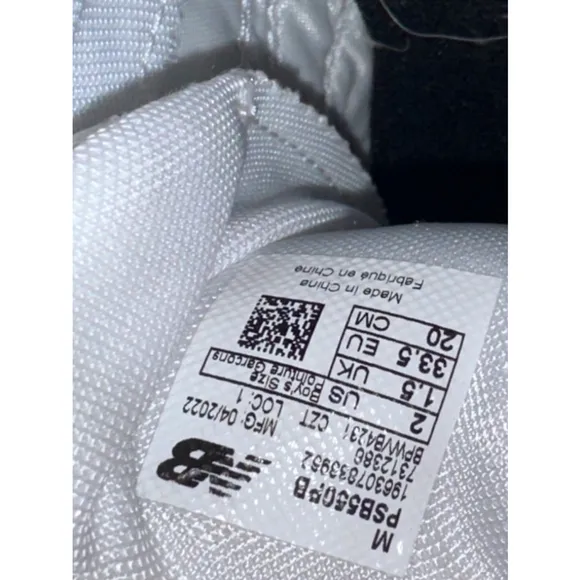 Kids New Balance 550 Sneakers White size 2