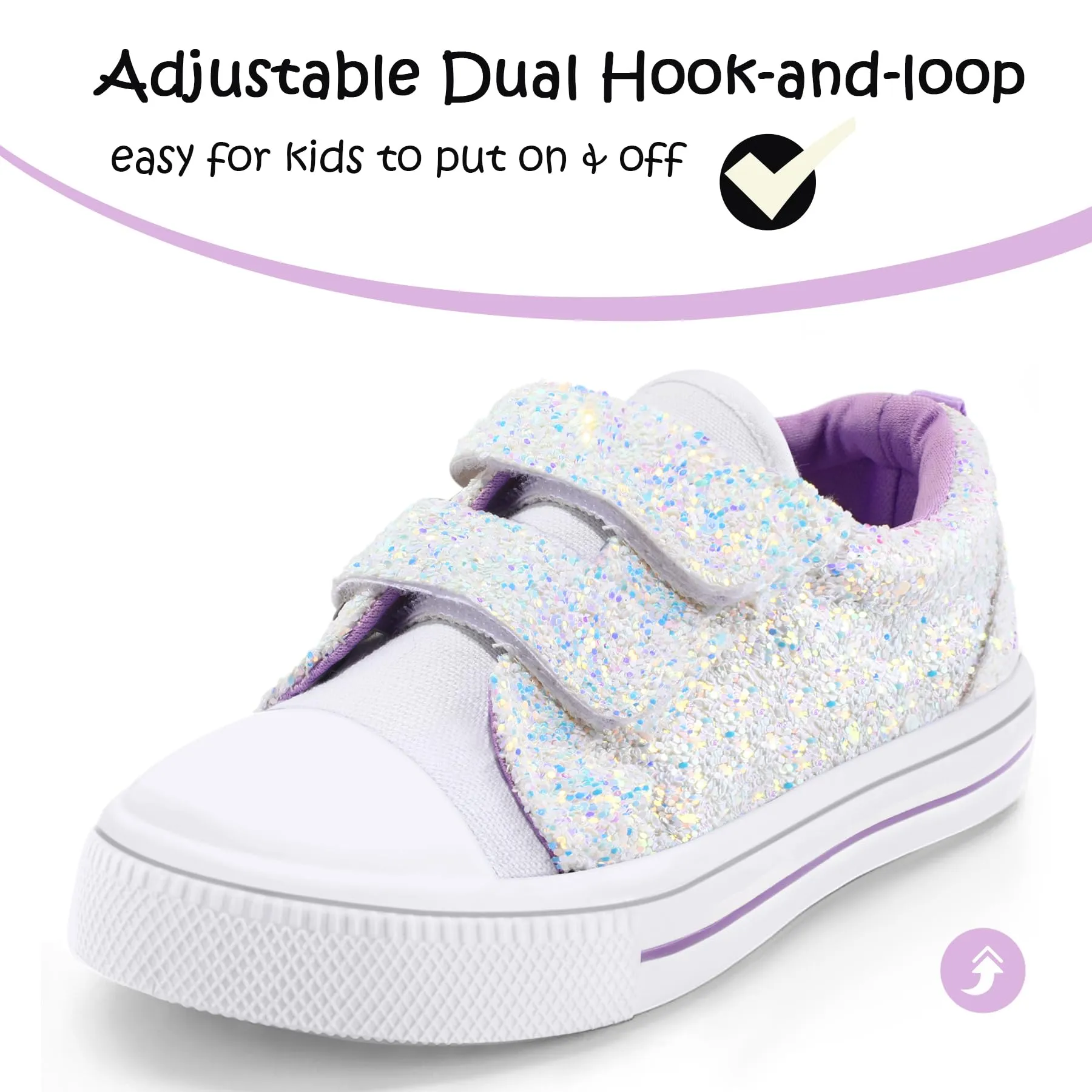 Kids Trendy Hook and Loop Canvas Sneakers