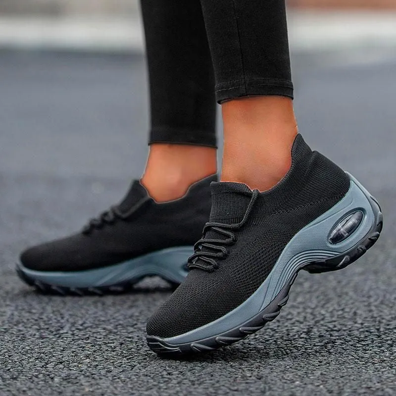 Lace Up Walking Running Shoes Platform Sneakers