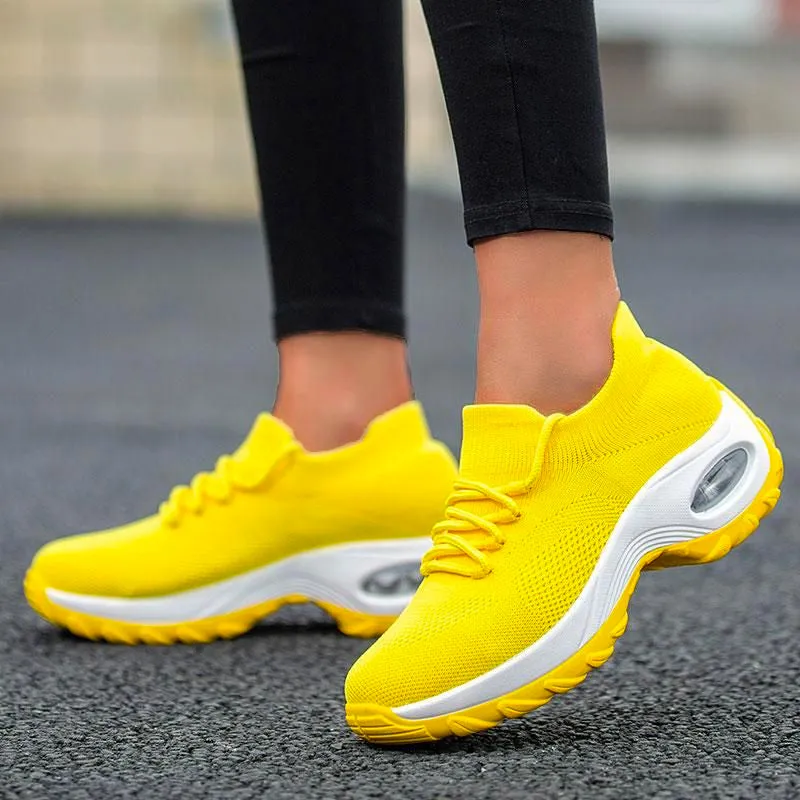 Lace Up Walking Running Shoes Platform Sneakers