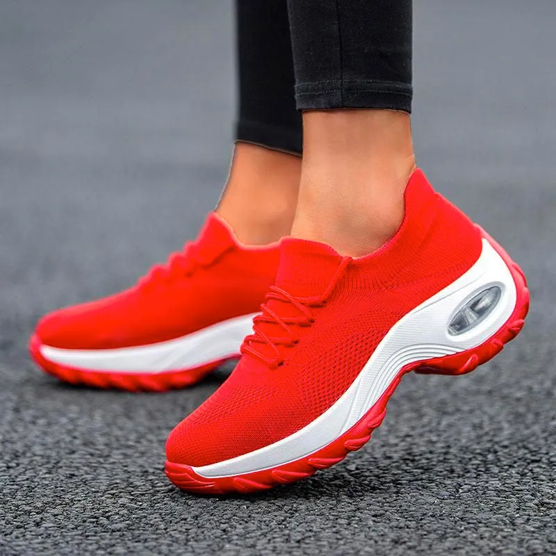 Lace Up Walking Running Shoes Platform Sneakers