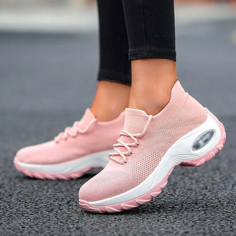 Lace Up Walking Running Shoes Platform Sneakers