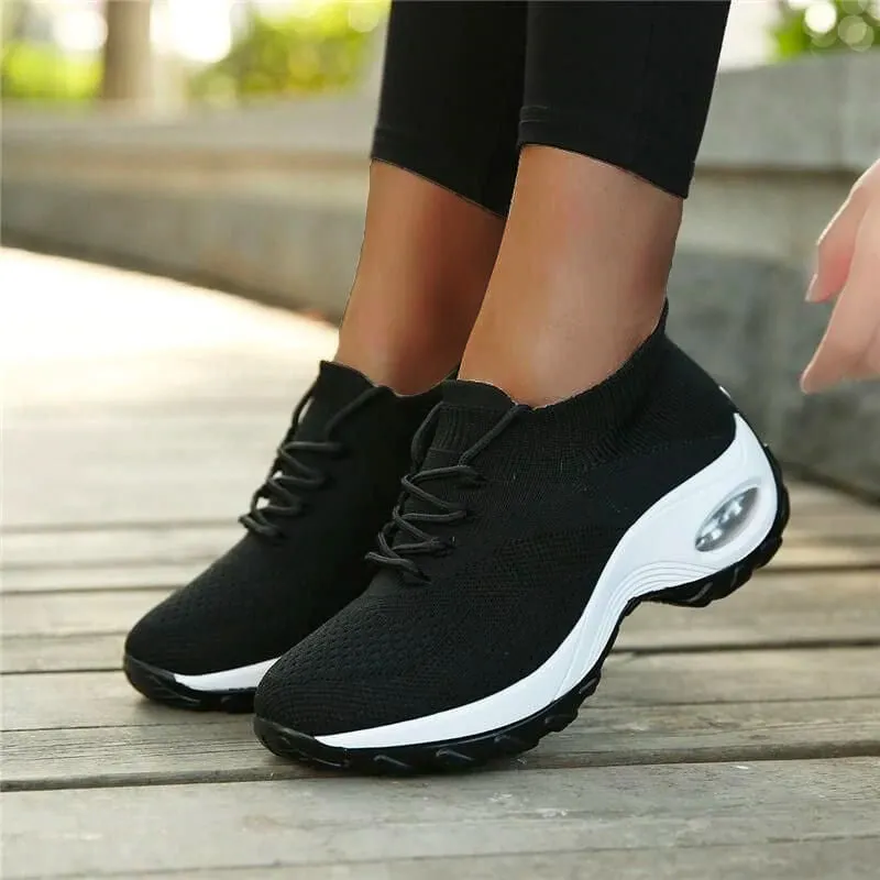 Lace Up Walking Running Shoes Platform Sneakers