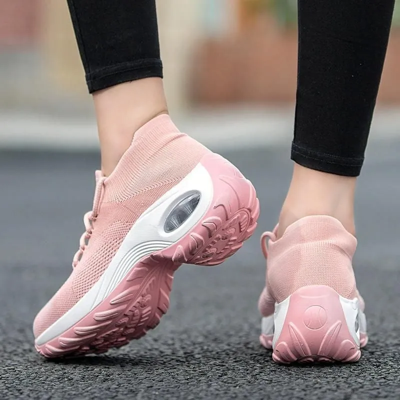 Lace Up Walking Running Shoes Platform Sneakers