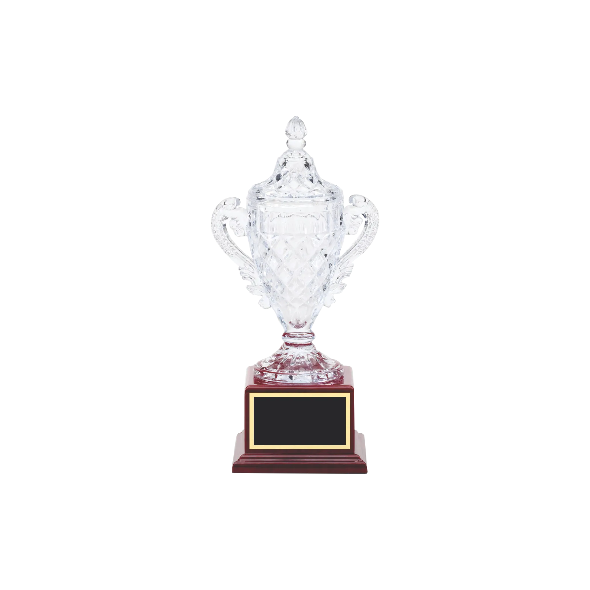 Lead Crystal Vase On a Rosewood Base