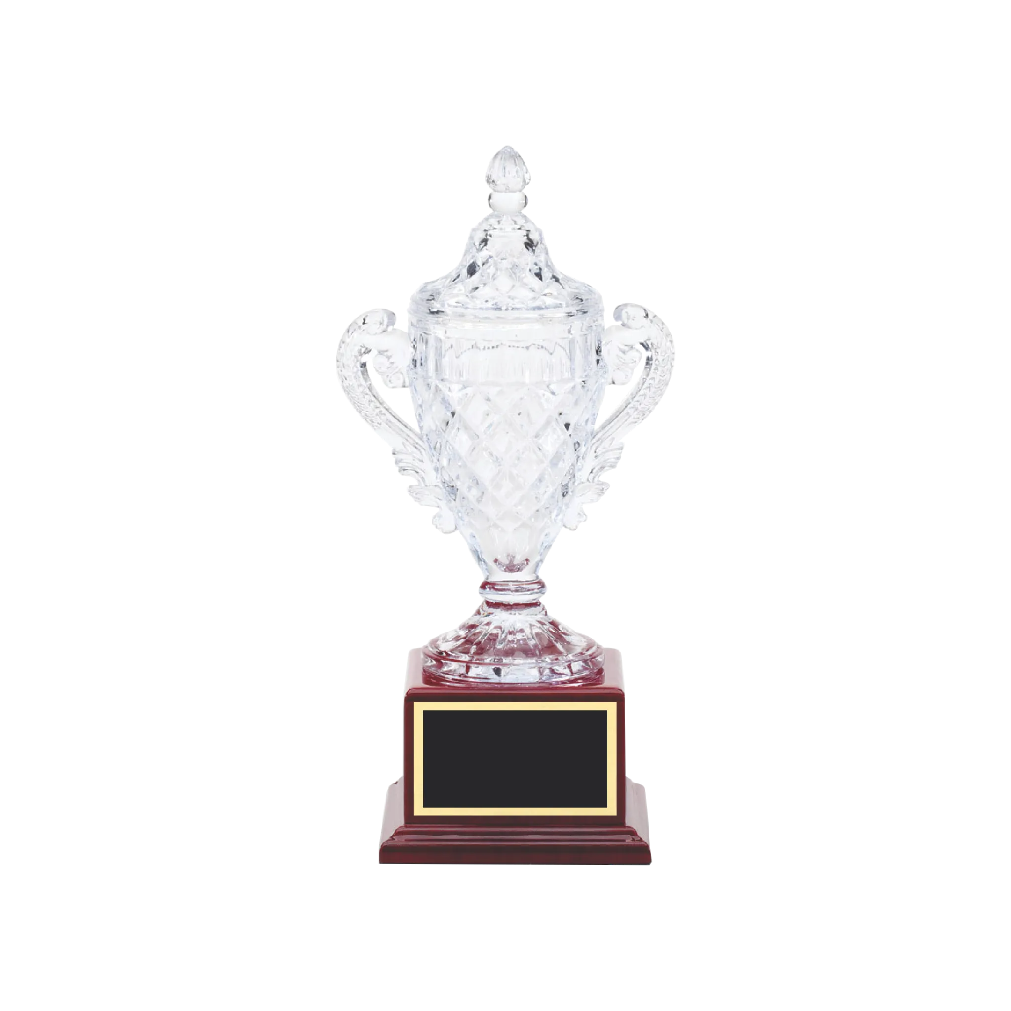 Lead Crystal Vase On a Rosewood Base