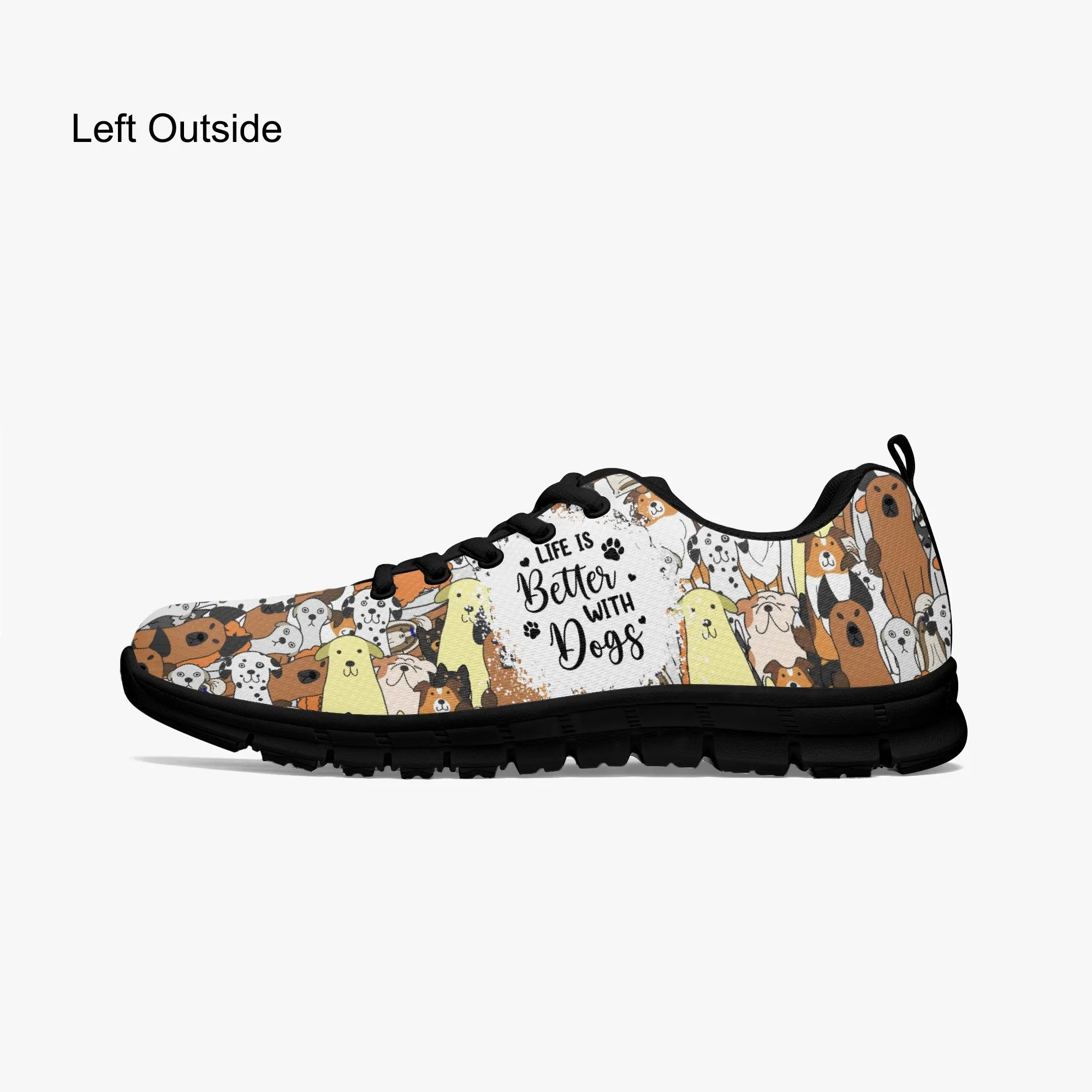 Life Is Better With Dogs Sneakers for Men Women, Running Shoes For Dog Lovers