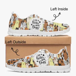 Life Is Better With Dogs Sneakers for Men Women, Running Shoes For Dog Lovers