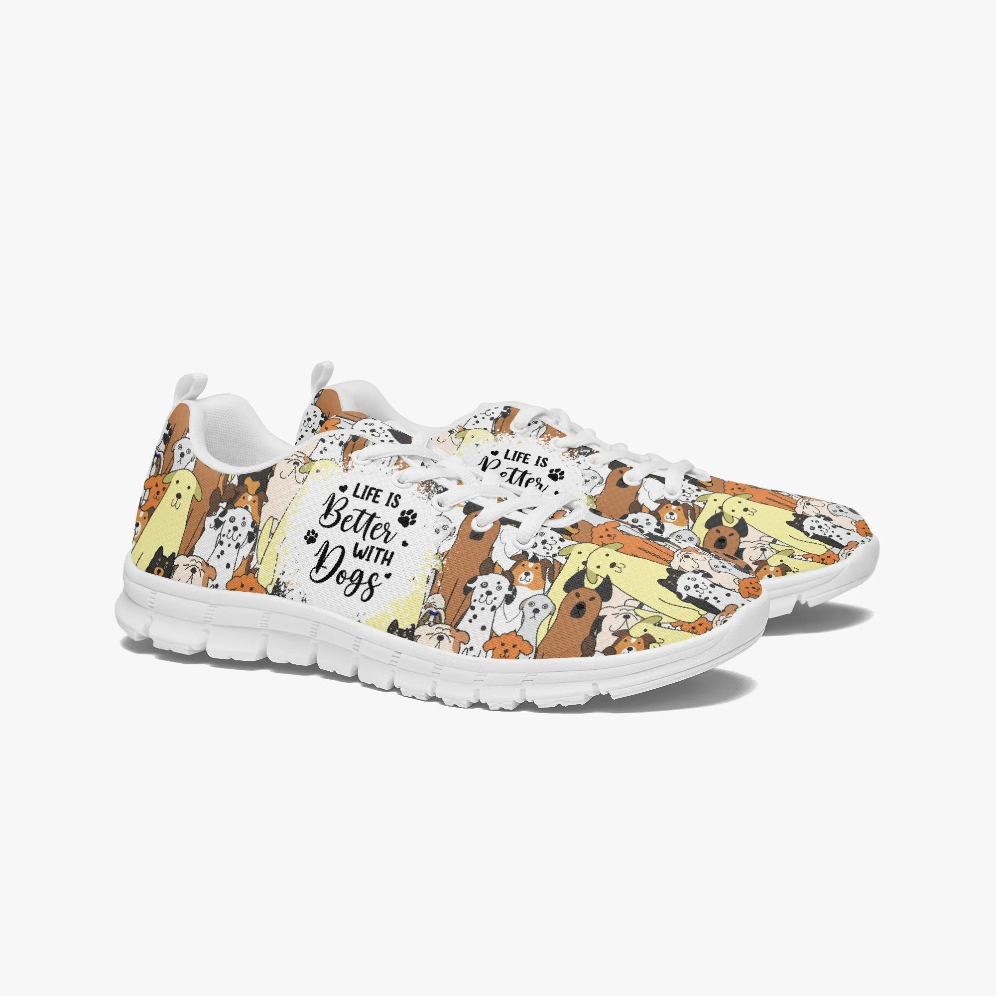Life Is Better With Dogs Sneakers for Men Women, Running Shoes For Dog Lovers