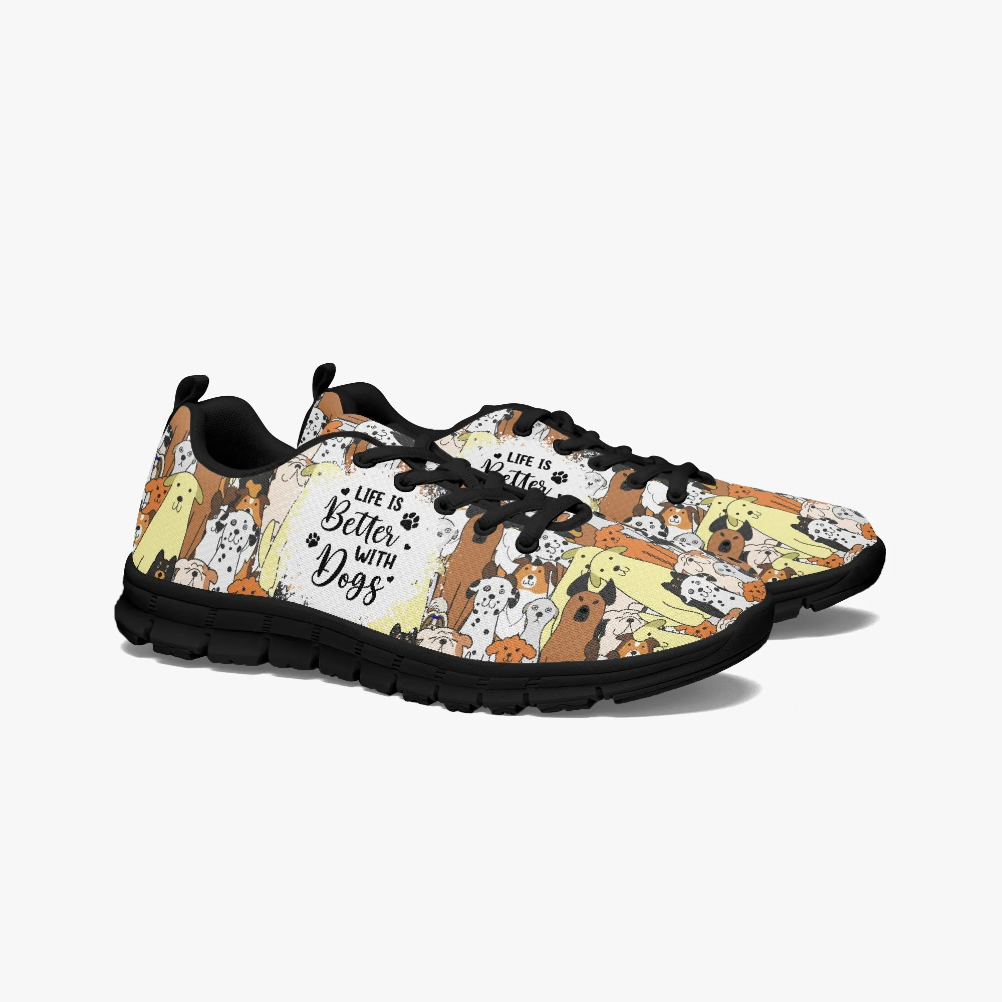 Life Is Better With Dogs Sneakers for Men Women, Running Shoes For Dog Lovers