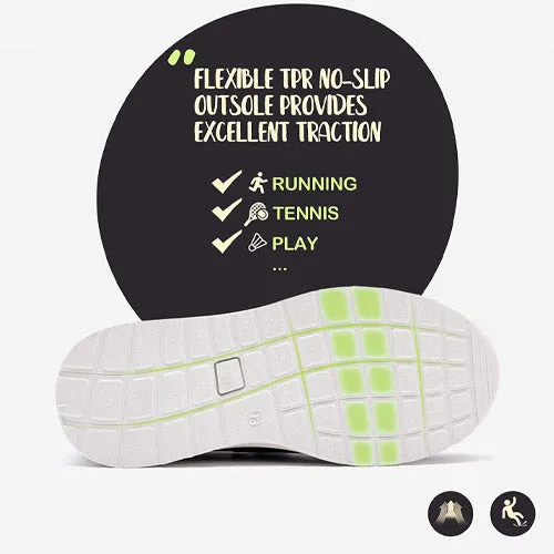 Little Kid Running/Walking Tennis Shoes Green Black - KOMFORME