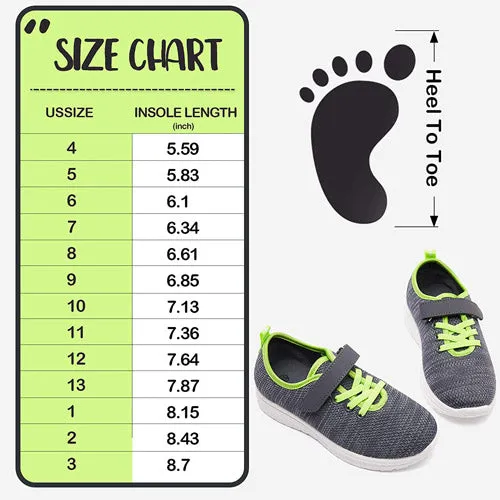 Little Kid Running/Walking Tennis Shoes Green Black - KOMFORME
