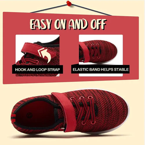 Little Kid Running/Walking Tennis Shoes Red Black- KOMFORME