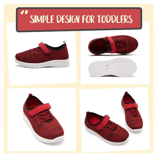 Little Kid Running/Walking Tennis Shoes Red Black- KOMFORME