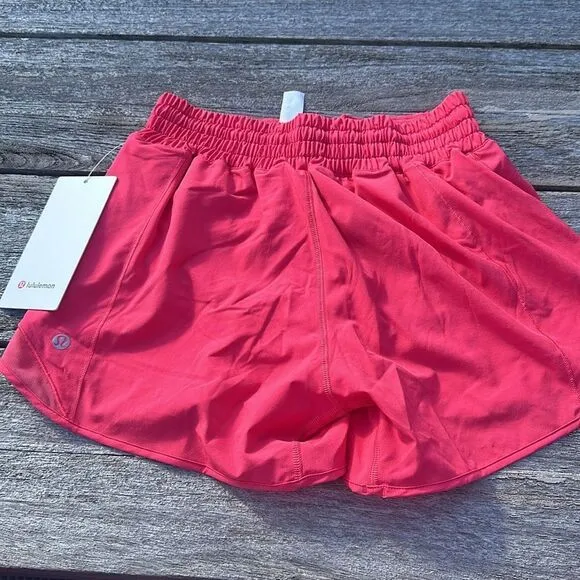 Lululemon Hotty Hot High-Rise Lined Short 4&quot; Glazed Pink size 4 NWT
