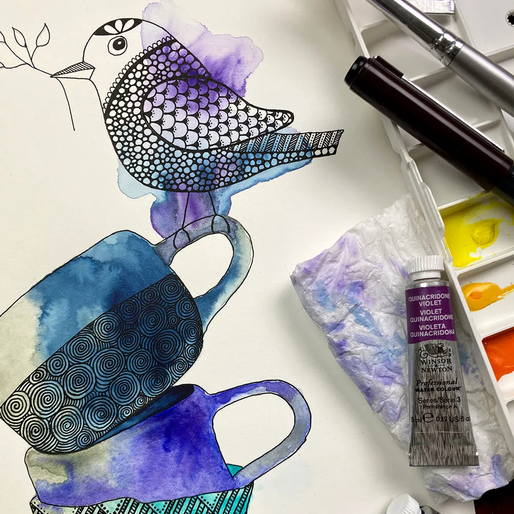 May '24 | Untangle with Watercolour | Paint n Sip | Doodling | Stacked Tea Cups