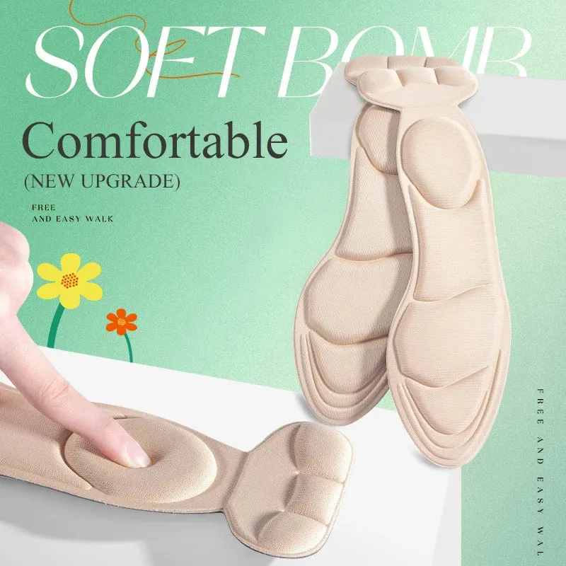 Memory Foam Insoles Women High-heel Shoes Insoles Anti-slip Cut able Insole Comfort Breathable Heel Protection Massage Shoe Pads
