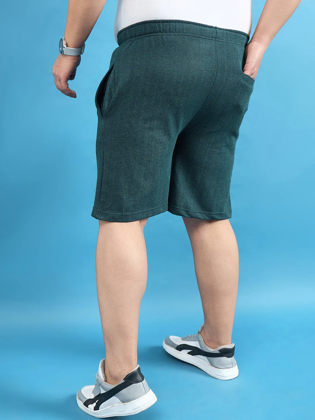 Men Plus Size Lesnar Teal Solid Shorts