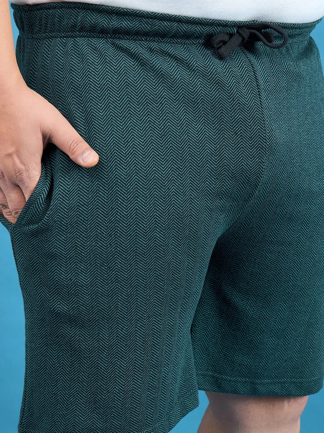 Men Plus Size Lesnar Teal Solid Shorts