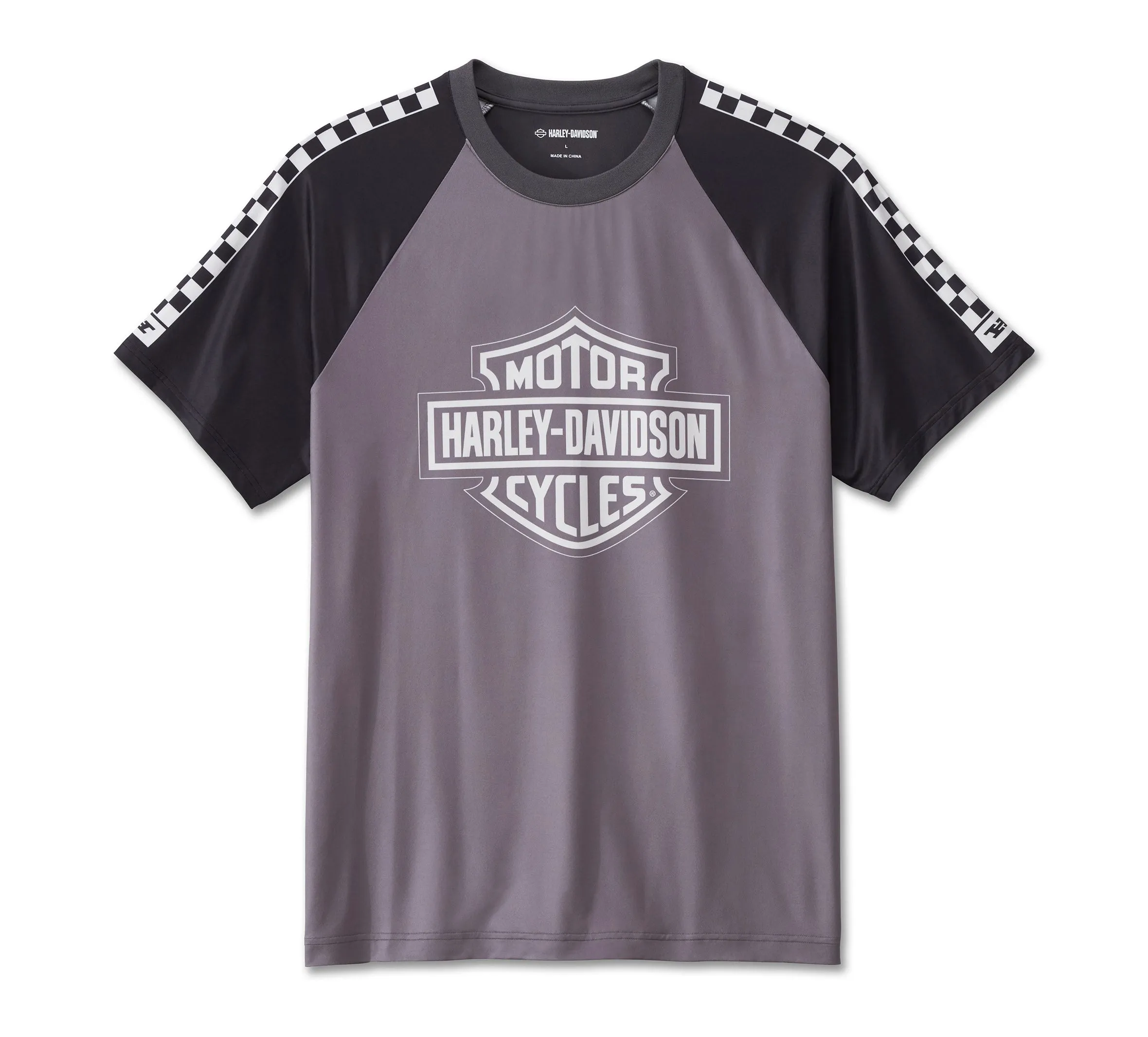 Men's Bar & Shield Raglan Short Sleeve Tee - Colorblocked - Blackened Pearl